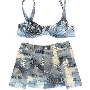 White Fox Boutique Crop Top Skirt Set